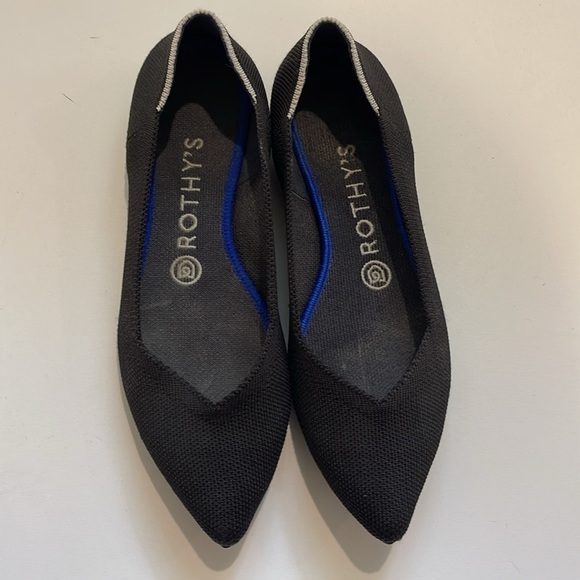 Rothy’s The Point Black White Halo Ballet Flats Shoes - Picture 5 of 7